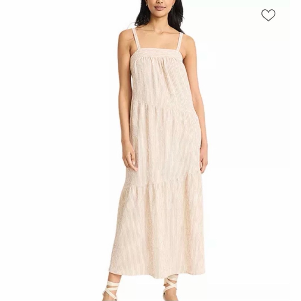 NWT The Good Journey Ivory Tiered Midi Sundress Size Medium Neutral‎ Boho Maxi